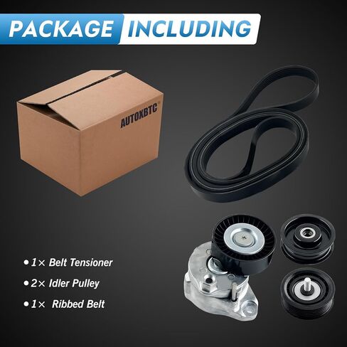 Belt Tensioner Idler Pulley Serpentine Belt Kit,Fit for Mercedes-Benz C300 C350 CLK350 E350 GL450 GLK350 ML350 S550 SL550 SLK350 2005-2011,Replace# 2722021419 2722000270 2722021019 6pk2404 in Saudi Arabia