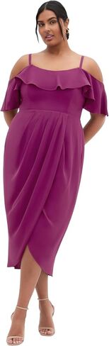 City Chic Women's Cocktail Dress-Flirtation Drape Midi in Saudi Arabia