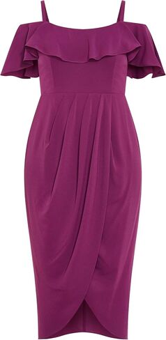 City Chic Women's Cocktail Dress-Flirtation Drape Midi in Saudi Arabia