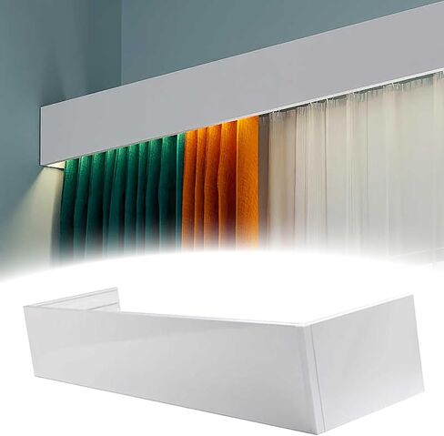 Extra Long Aluminum Ceiling Mount Curtain Rail Box - 3.0m/9.8ft Decorative Panel for Curtains, Roller Blinds & Venetian Blinds - Double Rails Design for Stylish Home Décor in Saudi Arabia