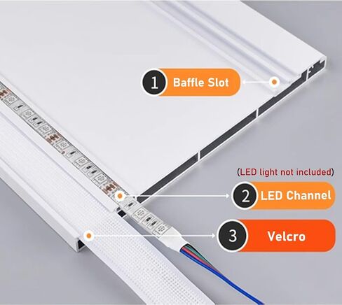 Extra Long Aluminum Ceiling Mount Curtain Rail Box - 3.0m/9.8ft Decorative Panel for Curtains, Roller Blinds & Venetian Blinds - Double Rails Design for Stylish Home Décor in Saudi Arabia