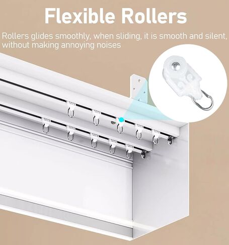 Extra Long Aluminum Ceiling Mount Curtain Rail Box - 3.0m/9.8ft Decorative Panel for Curtains, Roller Blinds & Venetian Blinds - Double Rails Design for Stylish Home Décor in Saudi Arabia
