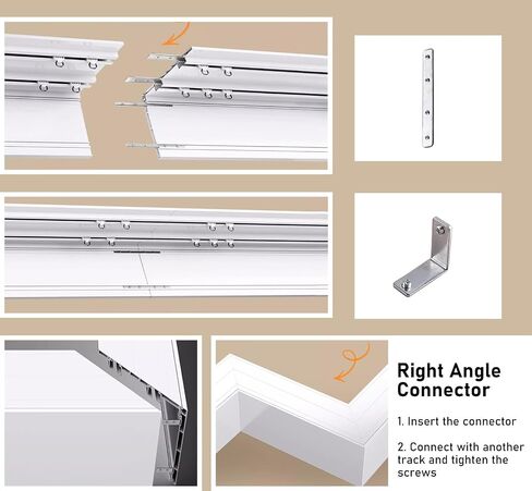 Extra Long Aluminum Ceiling Mount Curtain Rail Box - 3.0m/9.8ft Decorative Panel for Curtains, Roller Blinds & Venetian Blinds - Double Rails Design for Stylish Home Décor in Saudi Arabia