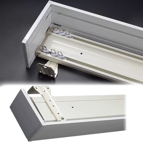 Heavy Duty Aluminum Curtain Track Box for Windows, Wall-Mounted Double Rail Decorative Cornice Boards, 230cm/7.5ft for Bedroom & Living Room Decor in Saudi Arabia