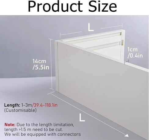 Heavy Duty Aluminum Curtain Track Box for Windows, Wall-Mounted Double Rail Decorative Cornice Boards, 230cm/7.5ft for Bedroom & Living Room Decor in Saudi Arabia