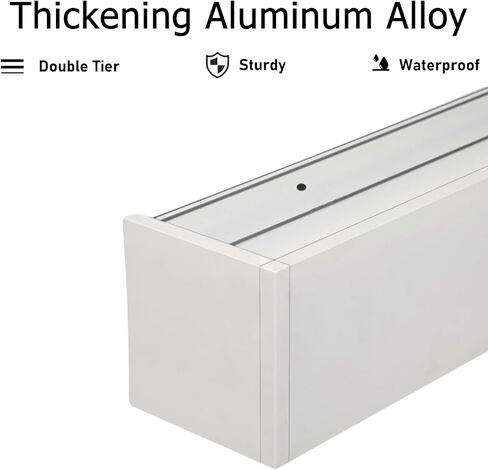 Heavy Duty Aluminum Curtain Track Box for Windows, Wall-Mounted Double Rail Decorative Cornice Boards, 230cm/7.5ft for Bedroom & Living Room Decor in Saudi Arabia