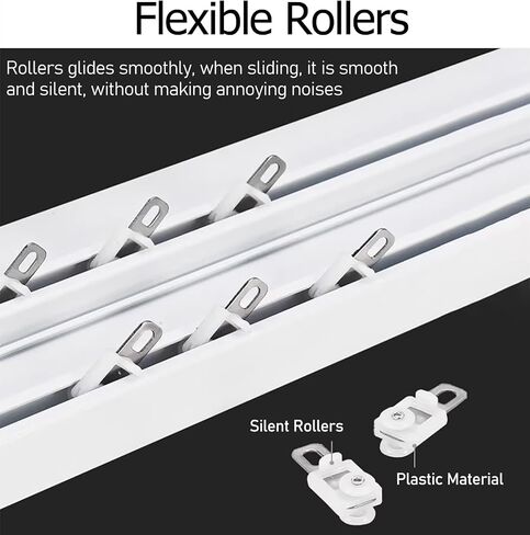 Heavy Duty Aluminum Curtain Track Box for Windows, Wall-Mounted Double Rail Decorative Cornice Boards, 230cm/7.5ft for Bedroom & Living Room Decor in Saudi Arabia