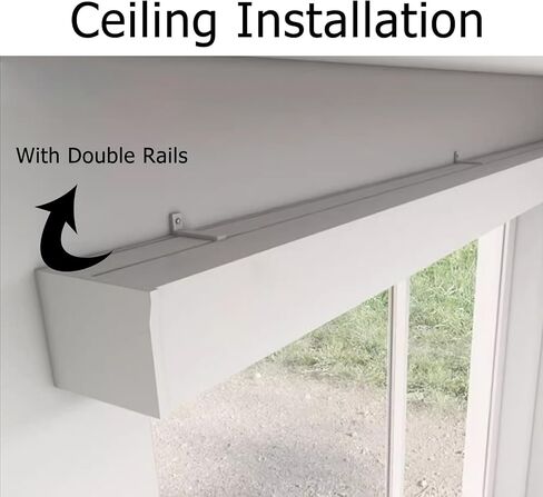 Heavy Duty Aluminum Curtain Track Box for Windows, Wall-Mounted Double Rail Decorative Cornice Boards, 230cm/7.5ft for Bedroom & Living Room Decor in Saudi Arabia