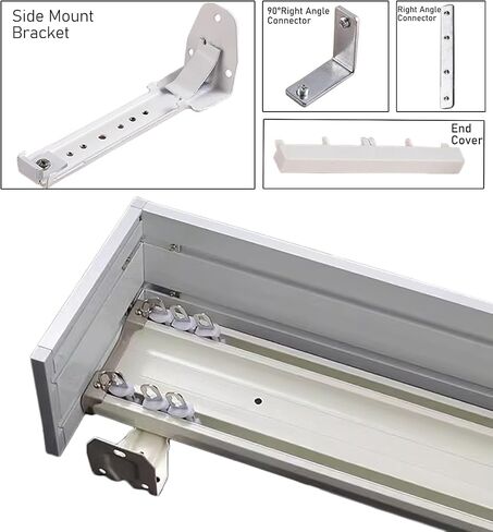 Heavy Duty Aluminum Curtain Track Box for Windows, Wall-Mounted Double Rail Decorative Cornice Boards, 230cm/7.5ft for Bedroom & Living Room Decor in Saudi Arabia