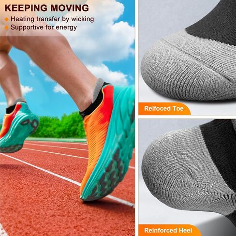 Running Socks Men,Men Athletic Socks No Show Breathable with Cushioned Sole in Saudi Arabia