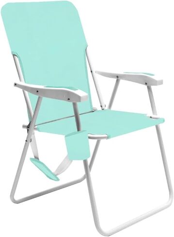 SUNNYFEEL 15" Tall Folding Beach Chair, Oversized Portable High Seat Sand Chair for Adults Heavy Duty 300 LBS, Foldable Camping Lawn Chairs for Camp/Outdoor/Travel/Picnic/Concert/Sports in Kuwait