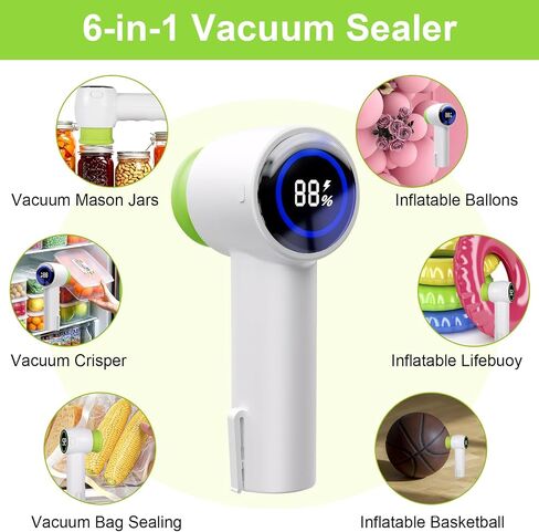 cjc Handheld Vacuum Sealer,4-in-1 Vacuum Sealer for Food,Electric Mason Jar Vacuum Sealer, Rechargeable Vacuum Sealer, Portable Food Vacuum Sealer Machine, Small Vacuum Sealer for Travel,Food Storage in Saudi Arabia