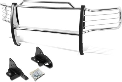 Auto Dynasty Stainless Steel Front Bumper Protector Brush Grille Grill Guard Compatible with Ford F250 F350 F450 F550 Super Duty 1999-2007 Excursion 2000-2005, Chrome in Saudi Arabia