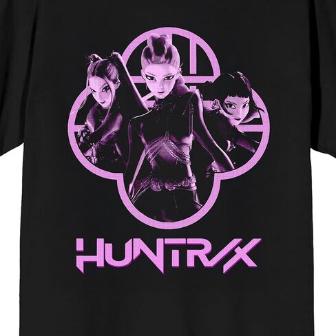 KPOP Demon Hunters Huntrx Girl's Black Crew Neck Tee Short in Saudi Arabia
