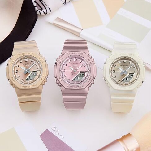 Casio G-Shock حريري نغمة بيرسنت الوردي ونصف الرقمية ساعة GMA-P2100ST-4A in Saudi Arabia