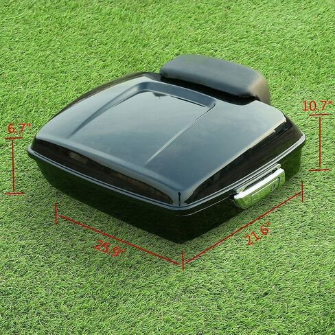 TCT-MOTORPARTS Chopped Tour Luggage Trunk w/Mounting Rack Fit for Harley Touring Road King Electra Glide 2014-2025 in Saudi Arabia