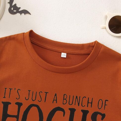 Kids Girls Halloween Shirts It's Just A Bunch of Hocus Pocus T-Shirt Funny Sanderson Sister Spooky Season Tee Tops in Saudi Arabia
