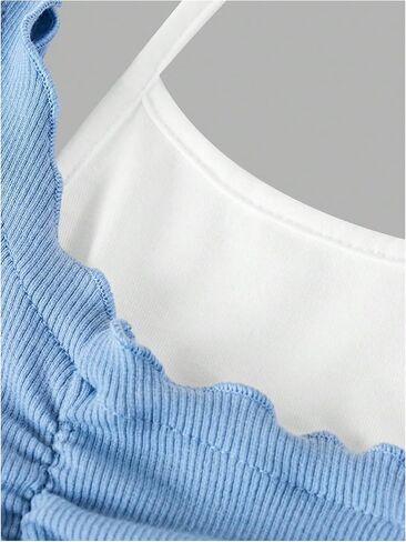 الفتاة رسن المحاصيل قمم Colorblock Bowknot مزيفة من قطعتين لطيفين صيف T Shirt Y2K TOPS TRENDY in Kuwait