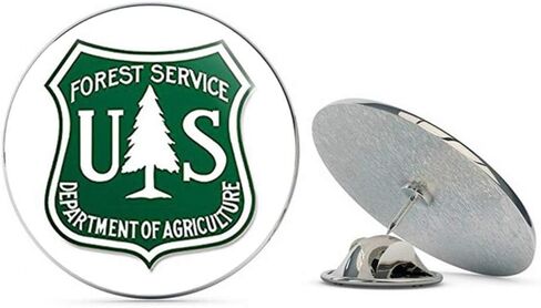 Green & White US Forestry Shield Shaped (Logo Forest Service Badge) Metal 0.75" Lapel Hat Pin Tie Tack Pinback in Saudi Arabia