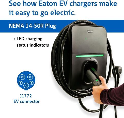 Eaton Electric Vehicle (EV) Charger Level 2 NEMA 14-50R Wall Mount Plug-in (Pack of 1) in Saudi Arabia