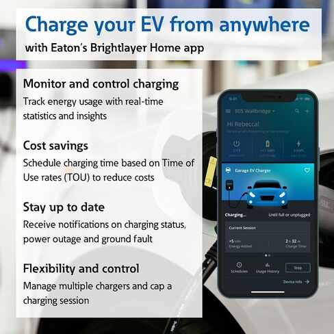 Eaton Electric Vehicle (EV) Charger Level 2 NEMA 14-50R Wall Mount Plug-in (Pack of 1) in Saudi Arabia