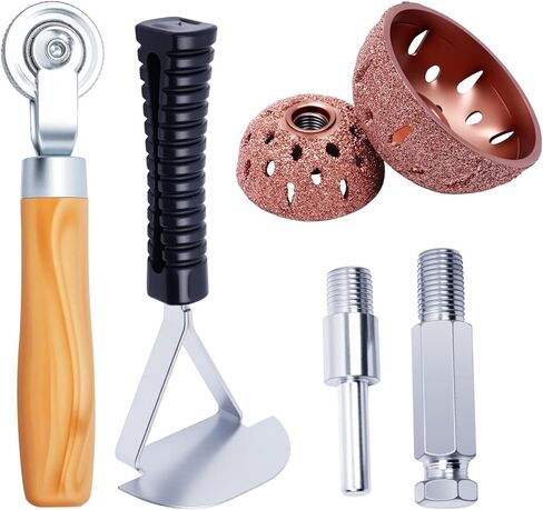Tire Repair Patch Tools,42 mm 55 mm Tire Tungsten Steel Buffing Wheels Tire Patch Roller Scraping Cutter Kit for Car Tire Grinding Polishing in Kuwait