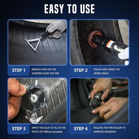 Tire Repair Patch Tools,42 mm 55 mm Tire Tungsten Steel Buffing Wheels Tire Patch Roller Scraping Cutter Kit for Car Tire Grinding Polishing in Kuwait