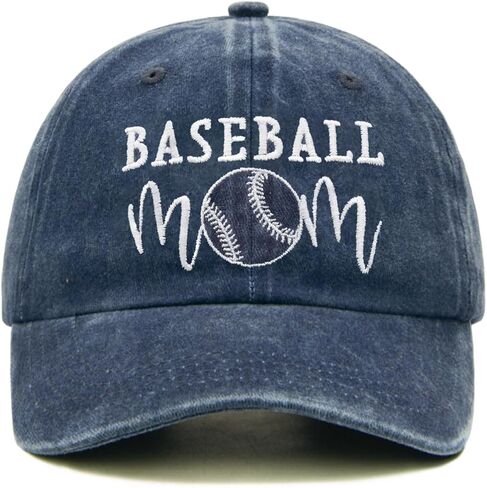 Women's Baseball Mom Baseball Cap Adjustable Washed Dad Hat in Kuwait
