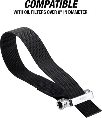 Oemtools 87119 مفتاح ربط حزام مرشح الزيت ، أداة إزالة مرشح زيت الدافع المزدوج ، للمرشحات التي تزيد عن 8 بوصات ، وجع نايلون شاق ، متوافق مع أدوات محرك 3/8 بوصة و 1/2 بوصة in Saudi Arabia