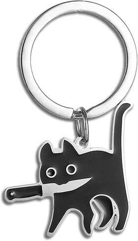 Funny Black Cat Keychain, items for Cat Lovers, Cute Keychain for Festival, Keychain Couple, Partner Keychain in Saudi Arabia