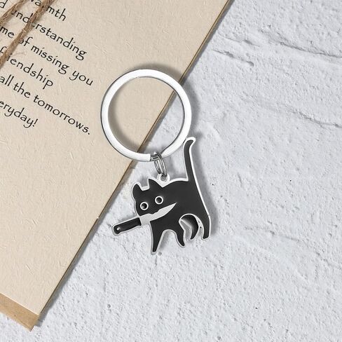 Funny Black Cat Keychain, items for Cat Lovers, Cute Keychain for Festival, Keychain Couple, Partner Keychain in Saudi Arabia