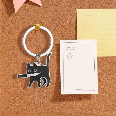 Funny Black Cat Keychain, items for Cat Lovers, Cute Keychain for Festival, Keychain Couple, Partner Keychain in Saudi Arabia