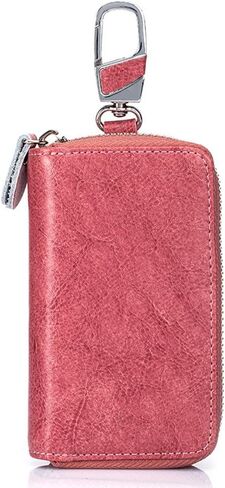 Large Leather Key Case Wallet with 12 Hooks & 1 Keychain/Ring for Men or Women in Saudi Arabia