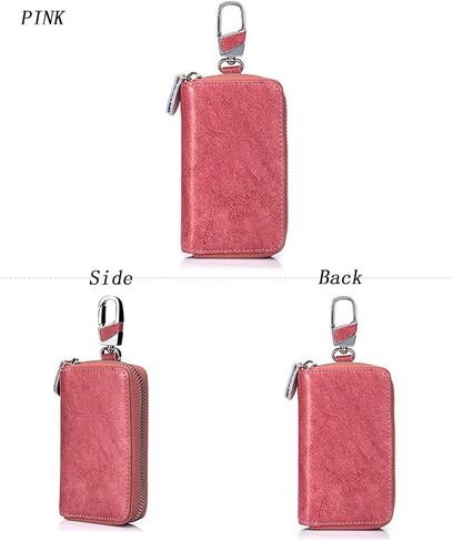 Large Leather Key Case Wallet with 12 Hooks & 1 Keychain/Ring for Men or Women in Saudi Arabia