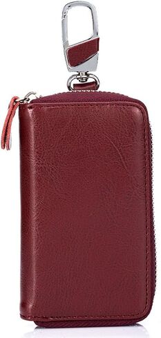 Large Leather Key Case Wallet with 12 Hooks & 1 Keychain/Ring for Men or Women in Saudi Arabia