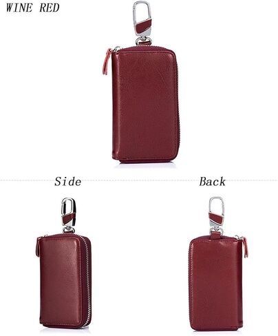 Large Leather Key Case Wallet with 12 Hooks & 1 Keychain/Ring for Men or Women in Saudi Arabia
