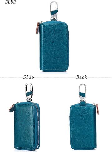 Large Leather Key Case Wallet with 12 Hooks & 1 Keychain/Ring for Men or Women in Saudi Arabia