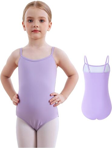 Girls Camisole Ballet Leotard Bodysuits Dance Tops Adjustable Straps Cross Hollowed Out Back Undergarment in Kuwait