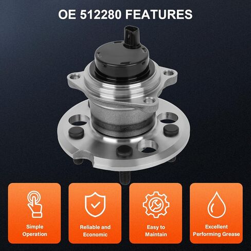 OCPTY Rear Left Right Wheel Bearing and Hub Assembly Compatible with for Toyota Sienna 2004-2010 FWD OE 512280 5 Lugs Has ABS with tegral Sensor Wheel Hub x2 in Saudi Arabia