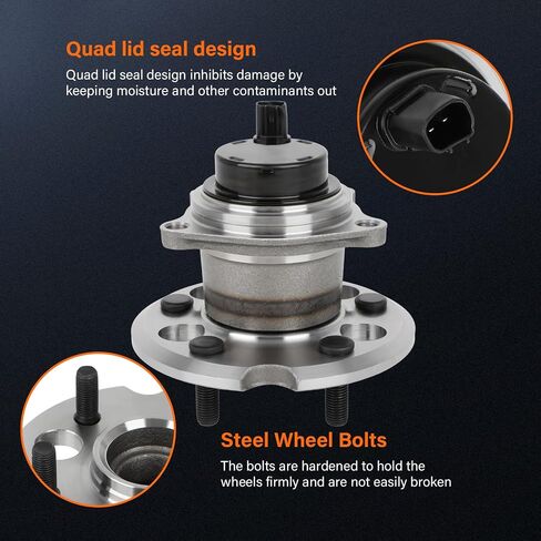 OCPTY Rear Left Right Wheel Bearing and Hub Assembly Compatible with for Toyota Sienna 2004-2010 FWD OE 512280 5 Lugs Has ABS with tegral Sensor Wheel Hub x2 in Saudi Arabia