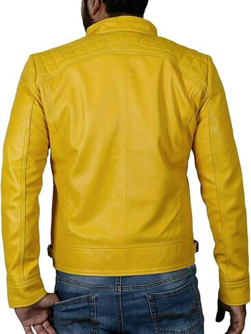 سترة راكب الدراجة النارية من Lambskin الحقيقية - مقهى مبتكرة Racer zip up Moto Jackets Men Moto Jacket Men for Bikers in Kuwait
