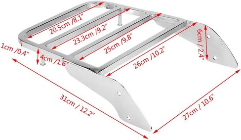 KIMISS Rear Luggage Rack, Motorcycle Rear Sissy Bar Luggage Rack for Honda Shadow VT750 C2 1997-2003 (Chrome Silver) in Saudi Arabia