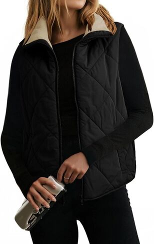 دوكوتو المرأة سترة منتفخة كبيرة الحجم غير رسمية الكاملة zip الوقف collared الصوف سترة مبطن معطف دافئ مبطنة ملابس خارجية in Saudi Arabia