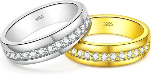 Moissanite Wedding Band Mens 925 Sterling Silver Ring 15 Round C Color VVS1 Engagement Enternity Ring بالنسبة له الحجم 7-13 in Saudi Arabia