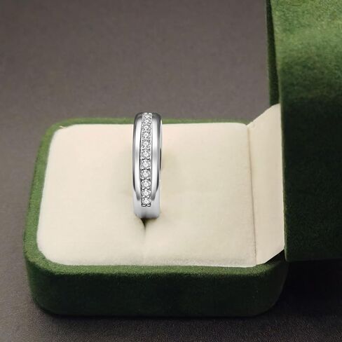 Moissanite Wedding Band Mens 925 Sterling Silver Ring 15 Round C Color VVS1 Engagement Enternity Ring بالنسبة له الحجم 7-13 in Saudi Arabia
