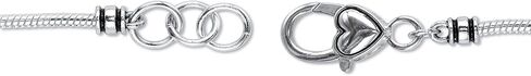 Palmbeach silvertone round round crystal ، عشر وصايا سوار سحر (10 مم) ، قفل مخلب جراد البحر ، 8 بوصة قابلة للتعديل in Saudi Arabia