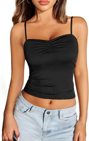 Avidlove Sexy Camisoles Tank Tops for Women Cute Spaghetti Strap Crop Ruched Tube Top in Saudi Arabia