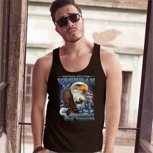 United States Veteran Tank Top Support Our Troops American Eagle Men's Top in Saudi Arabia