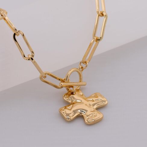 قلادة من الذهب المكتنزة للنساء - بيان مجوهرات قلادة متشابكة ذات طبقات مع قلادة قلادة خمر ، هدية قلادة في سلسلة الورق الجريء لها in Kuwait