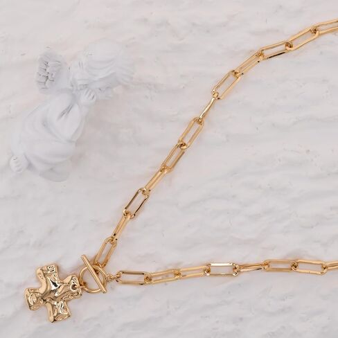 قلادة من الذهب المكتنزة للنساء - بيان مجوهرات قلادة متشابكة ذات طبقات مع قلادة قلادة خمر ، هدية قلادة في سلسلة الورق الجريء لها in Kuwait